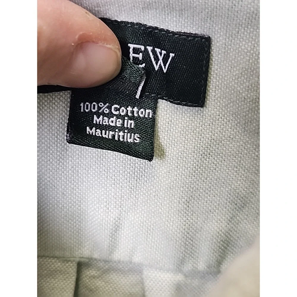 J. CREW 100% Cotton Long Sleeved Button Down Shirt SZ LARGE Lt. Green
